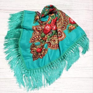 Ukrainian Wool shawl, Traditional bohemian scarf flower, MADE in Ukraine Ethnic Folk Ukrainian Slavic Babushka Floral Modern Chic Boho