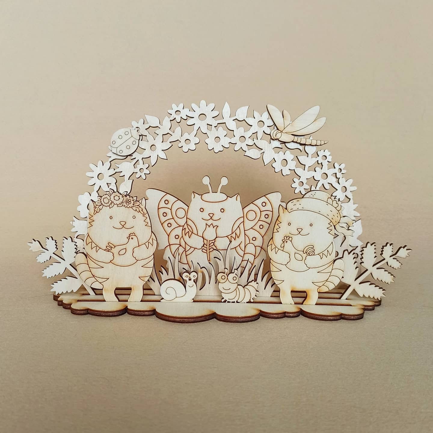 Blank Craft Kit Laser Cut Wooden MDF 3D Craft Kit Cat Gardener Etsy UK