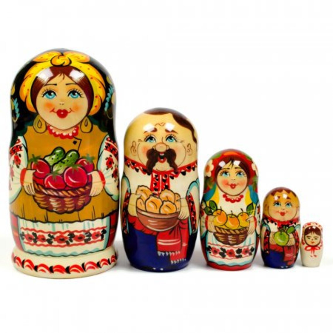 Matryoshka Babushka Wooden nesting dolls Ukrainian family Etsy