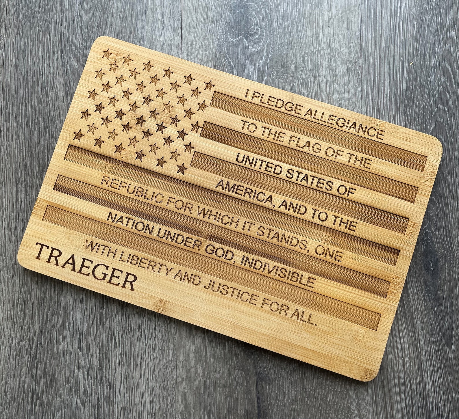 Traeger Cutting Board With American Flag Etsy UK