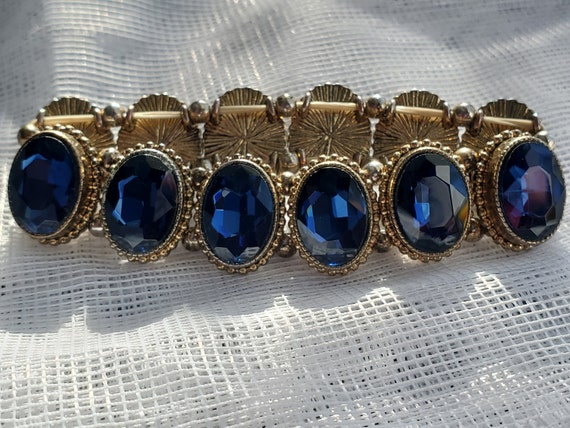 Vintage Inspired 12 Deep Blue Oval Sapphire style… - image 5