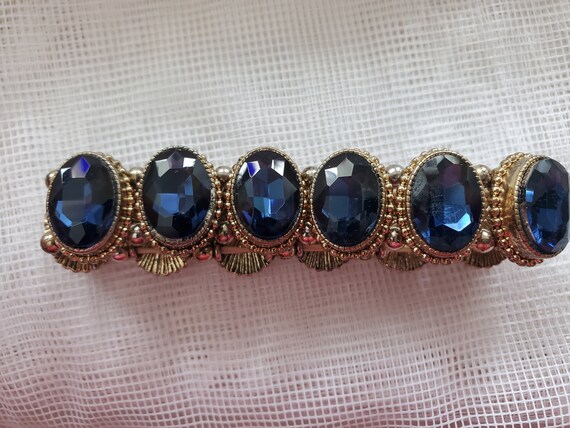 Vintage Inspired 12 Deep Blue Oval Sapphire style… - image 4