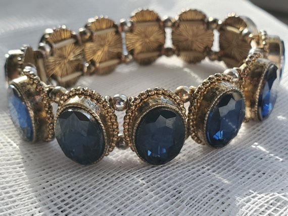 Vintage Inspired 12 Deep Blue Oval Sapphire style… - image 7