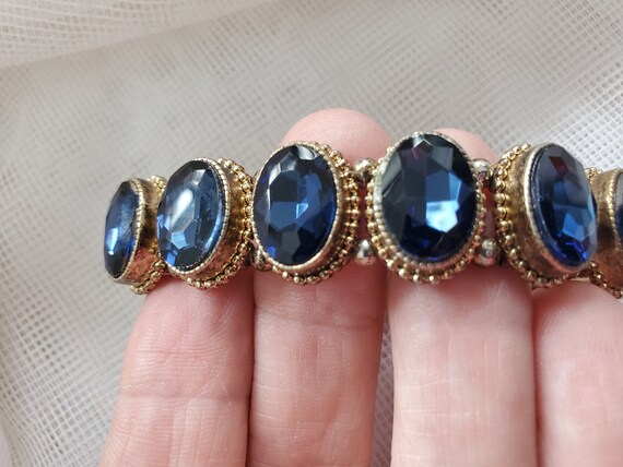 Vintage Inspired 12 Deep Blue Oval Sapphire style… - image 3