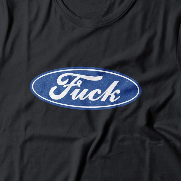 Ford (fuck) Car logo funny Classic Heavy Cotton Adult T-Shirt