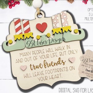 Funny Friend Christmas Ornament Svg Laser File, Best Friend Christmas Ornament Svg File, Friendship Ornament Gift, Funny Friend Gift, Elf