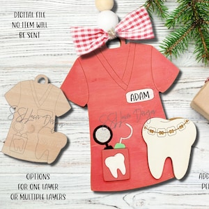 Arquivo SVG de enfeites de Natal para dentistas, arquivo SVG de enfeites para higienistas dentais a laser, enfeites para consultórios odontológicos SVG, enfeites para ortodontistas Svg