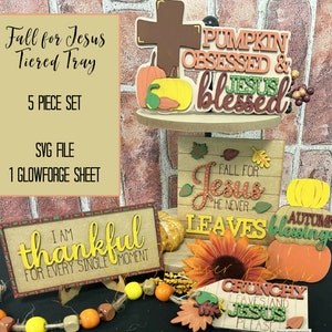 Herbst für Jesus Tiered Tablett SVG, Oktober Tiered Tablett SVG, Herbst Tiered Tablett SVG, religiöse Herbst Tiered Tablett, Christian Fall Svg Tiered Tablett