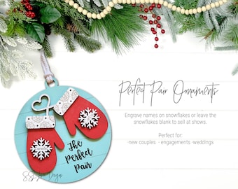 Perfect Pair Ornament Svg File, Ornament for Couples Svg File, Marriage Ornaments Svg File, Perfect Pair Laser File, Gift for new Couples