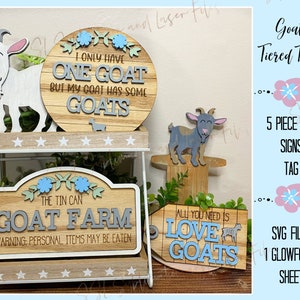 Goat Tiered Tray Cut File, Goat SVG Cut File, Goat Tiered Tray SVG Cut,  Farm SVG Tiered Tray, Farm Laser Cut File, Goat Laser Cut File