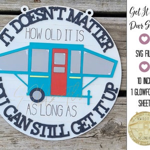 Pop Up Camper SVG Cut File, Pop Up Camper Deur Teken SVG, Camper Deur Teken SVG, Camper Svg Deur teken, Camper Deur Teken Laser Cut, Pop Up Camp