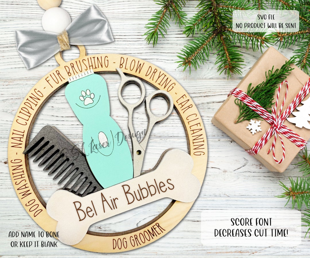 Dog Groomer Christmas Ornaments SVG File, Dog Groomer Ornaments SVG