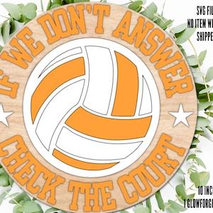 Volleyball Door Sign SVG File, Volleyball Wall Hanger SVG File, Volleyball SVG File, Volleyball Laser Cut File, Volleyball Glowforge File