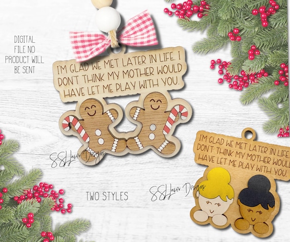Funny Friend Christmas Ornament Svg Laser File, Best Friend Christmas Ornament Svg File, Funny Christmas Ornament SVG Laser File