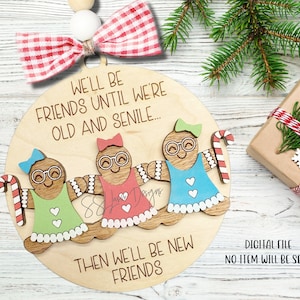 Funny Friend Christmas Ornament Svg Laser File, Best Friend Christmas Ornament Svg File, Funny Christmas Ornament SVG Laser File