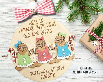 Funny Friend Christmas Ornament Svg Laser File, Best Friend Christmas Ornament Svg File, Funny Christmas Ornament SVG Laser File