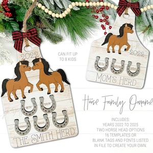 Horse Family Ornament SVG, Horse Ornament SVG, Horse Christmas Ornament, Farmhouse Ornament, Christmas Ornament Svg, Horse SVg