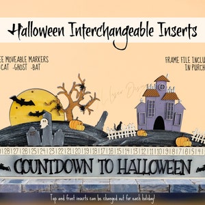 Interchangeable Halloween Countdown SVG File, October Countdown File, Halloween Countdown Laser File, Countdown Halloween SVG Glowforge