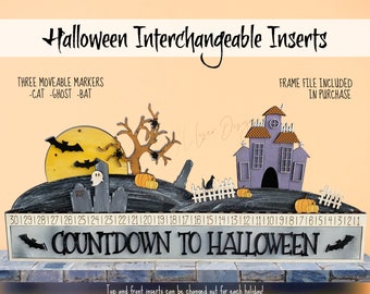 Interchangeable Halloween Countdown SVG File, October Countdown File, Halloween Countdown Laser File, Countdown Halloween SVG Glowforge