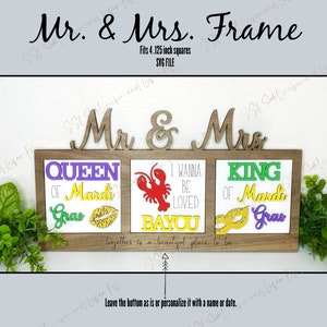 Interchangeable Mr. and Mrs. FRAME Cut File, Mr. and Mrs. Frame SVG File, Interchangeable Mr.and Mrs. Frame Glowforge