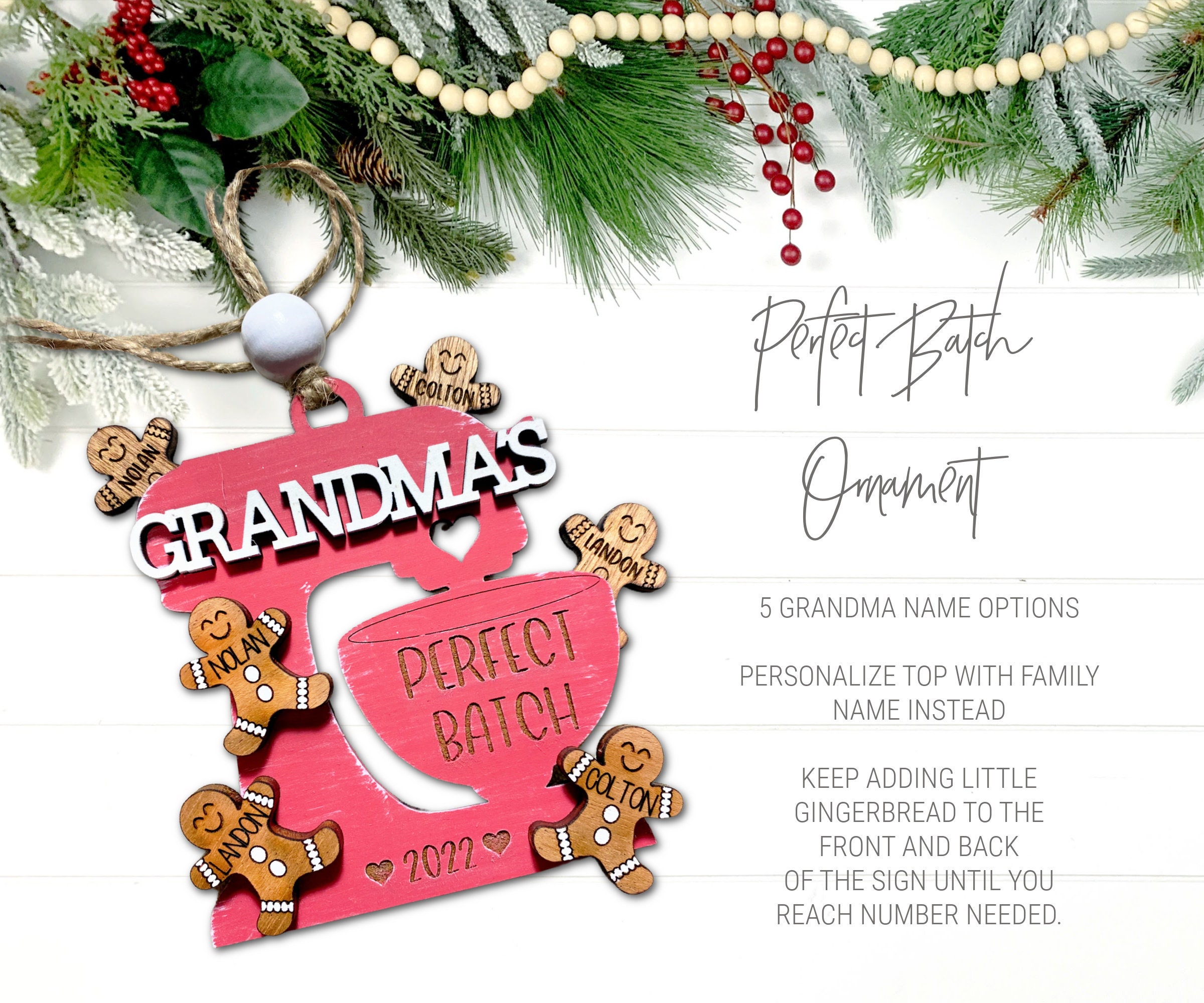 Perfect Batch Christmas Ornament SVG, Christmas Ornament for Grandma SVG, Grandparent Christmas Ornament, Family Gingerbread Ornament SVG