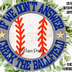 Baseball Door Hanger, Baseball Wall Hanger SVG File, Baseball SVG File, Baseball Laser Cut File, Baseball Glowforge File, Baseball Cut File