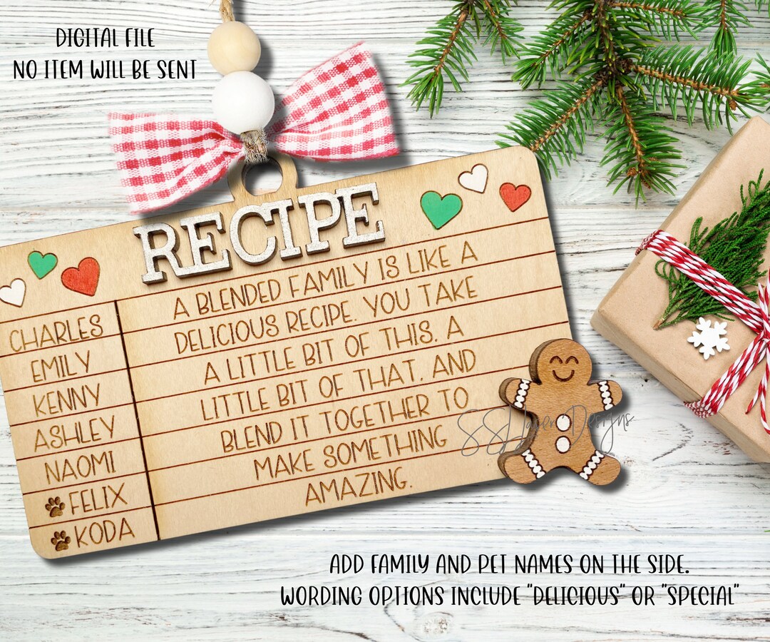 Blended Family Christmas Ornament SVG File, Blended Family Gingerbread