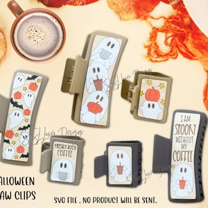 Ghost Claw Clips SVG File, Halloween Claw Clips SVG File, October Claw Clips SVG File, Ghost Hair Clip Laser, Halloween Hair Clip Laser