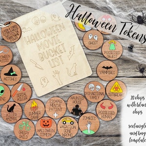 Halloween Movie Tokens SVG, Activities for Coupons Tokens SVG, October Family Tokens Svg, Fall Family Tokens Svg, Gift for Him Svg