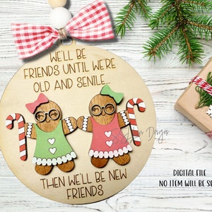 Grappige vriend Christmas Ornament Svg laserbestand, beste vriend Christmas Ornament Svg-bestand, grappig kerstornament SVG laserbestand