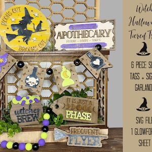 Witch Halloween Tiered Tray SVG, October Tiered Tray SVG, Witch Tiered Tray SVG Laser File, Halloween Laser File, Just a Phase Laser File