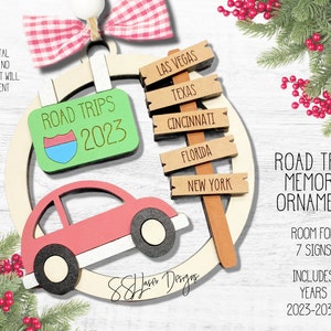 思い出のロードトリップのクリスマスオーナメント SVG ファイル、旅行のクリスマスオーナメント ファイル、車のクリスマスオーナメント、キャンプのオーナメント レーザー ファイル、女子旅