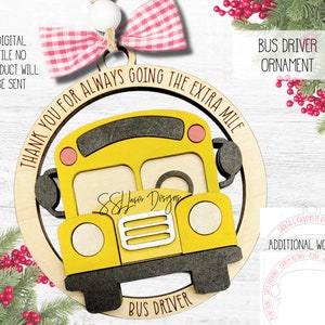 Bus Driver Ornament SVG File, School Bus Driver Christmas Ornament Laser Cut File, Bus Christmas Ornament SVG File, School Christmas SVG
