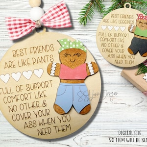 Funny Friend Christmas Ornament Svg Laser File, Pants Friend Christmas Ornament Svg File, Funny Christmas Ornament SVG Laser File