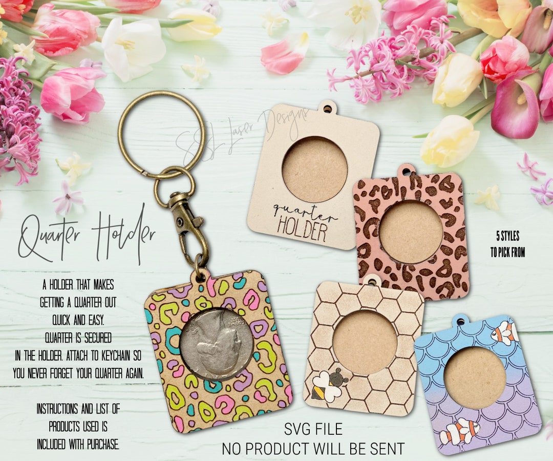 Quarter Holder SVG File, Quarter Keeper Laser Cut File, Grocery Store