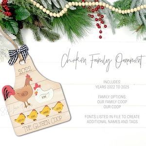 Family Chicken Christmas Ornament SVG, Chicken Ornament SVG, Chicken Christmas Ornament, Farmhouse Ornament, Christmas Ornament Svg, Chicken