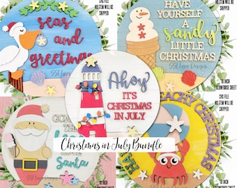 Placa de porta SVG de Natal em julho, Placa de porta de Natal, Placa de porta de farol, Placa de porta de Natal náutica, SVG de Natal náutico