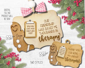 Unpaid Therapist Ornament Svg File, Funny Ornament for Friend File, Best Friend Ornament, Bestie Ornament svg File, Coworker Gift Svg File