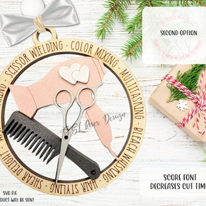 Fichier SVG d'ornements de Noël de coiffeur, fichier SVG d'ornements de coiffeur, fichier SVG d'ornement de coiffeur, fichier SVG d'ornement de coiffeur