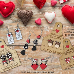 Orecchini di mucca da latte SVG Cut File, Orecchini di file SVG di mucca Gioielli di mucca SVG File, orecchini di mucca Glowforge, orecchini pendenti di mucca svg, orecchini fattoria