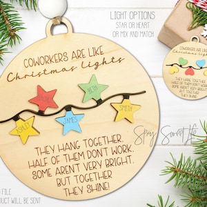 CoWorker Christmas Ornament Svg Laser File, Working Christmas Ornament Svg File, Coworker Gift Christmas Ornament SVG Laser File