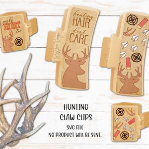 Clipes de garra de caça arquivo svg, clipes de cabelo de caça svg, clipes de garra de caça arquivo a laser, clipes de garra camuflado arquivo a laser, caça a laser glowforge