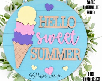 Ice Cream Door Sign SVG, Summer Ice Cream Sign SVG, Sweet Summer Door Sign, 4th of July Ice Cream Door Sign svg, Summer Door Sign svg