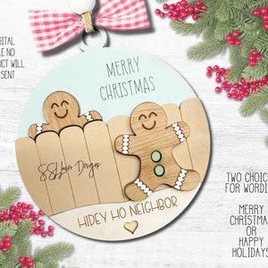 Fichier SVG d'ornement de Noël voisins Hidey Ho, cadeau pour les voisins fichier laser, fichier laser pour les voisins, fichier laser SVG ornement voisin
