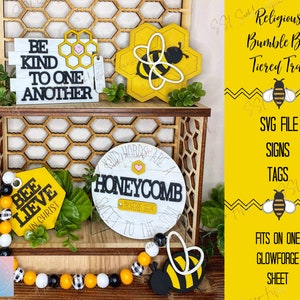 Religious Bumble Bee Tiered Tray SVG File, Bee Cut File, Bee Laser Cut File, Bee SVG File, Summer SVG File, Summer Cut File, Christian Tray