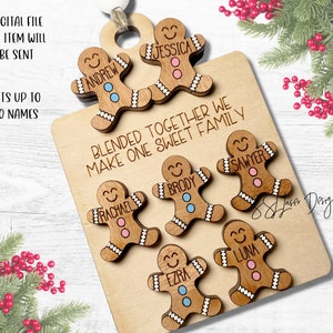 Blended Family Christmas Ornament SVG file, Blended Family Gingerbread Christmas Ornament File, Family Ornament  Svg File, Blended Blessed