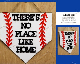 Baseball Door Hanger, Baseball Wall Hanger SVG File, Baseball SVG File, Baseball Laser Cut File, Baseball Glowforge File, Baseball Cut File