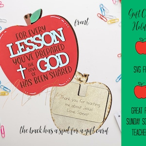 Sonntagsschule Lehrer Geschenk kartenhalter, Geschenk für Sonntagsschullehrer, Religiöse Lehrer SVG Datei, Sonntagsschule SVG Datei, Christian SVG