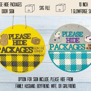 Please Hide Packages SVG Door Sign, Hide Packages from Husband SVG Door Sign, Delivery Door Laser File Door Sign, Hide Packages Glowforge