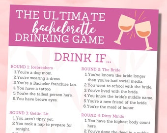 Bachelorette Party Drinking Game | Drink If... Game | Bach Party | PRINTABLE Instant Download